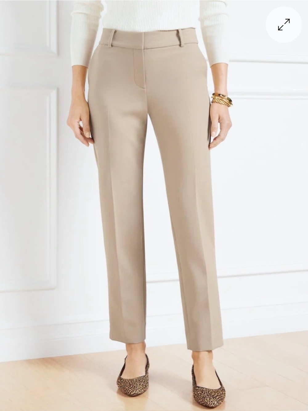 New w/o Tags Talbots Hampshire Ankle Pants Light Tan Size 10 Unlined